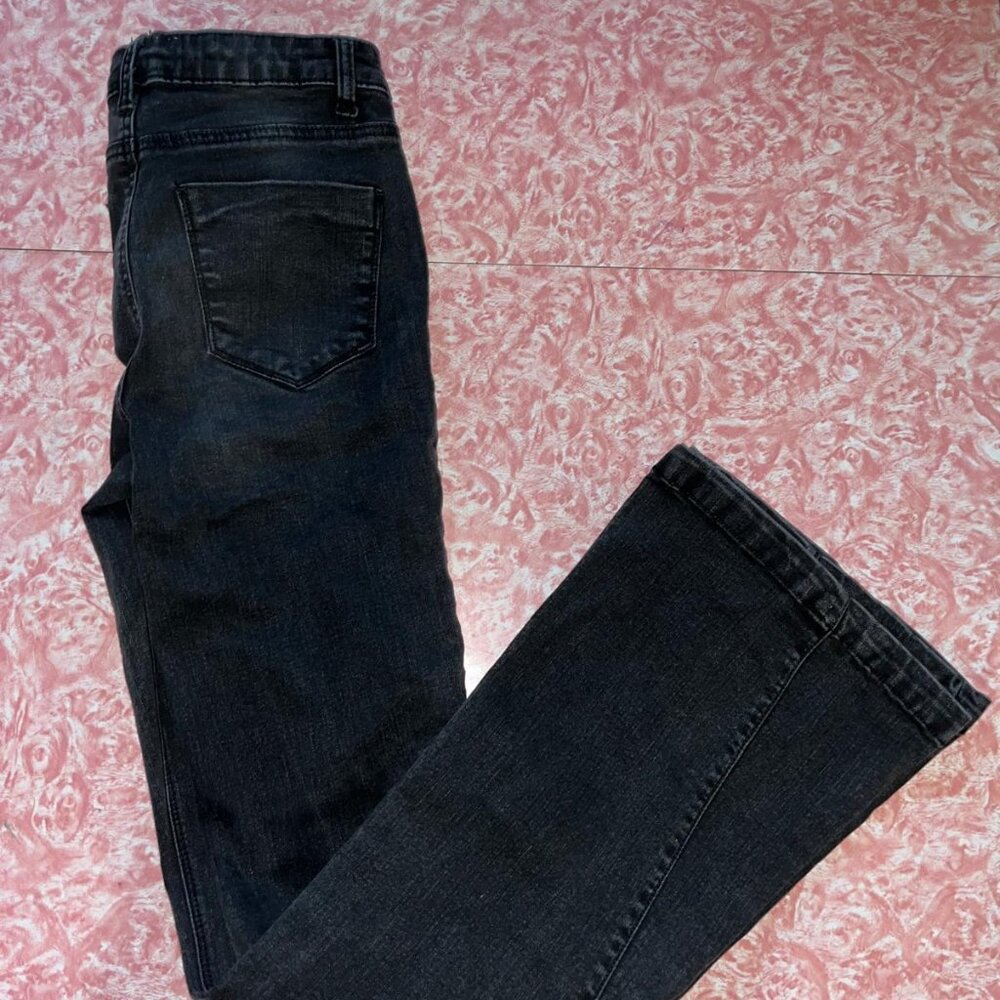 Black boot cut high waisted jeans